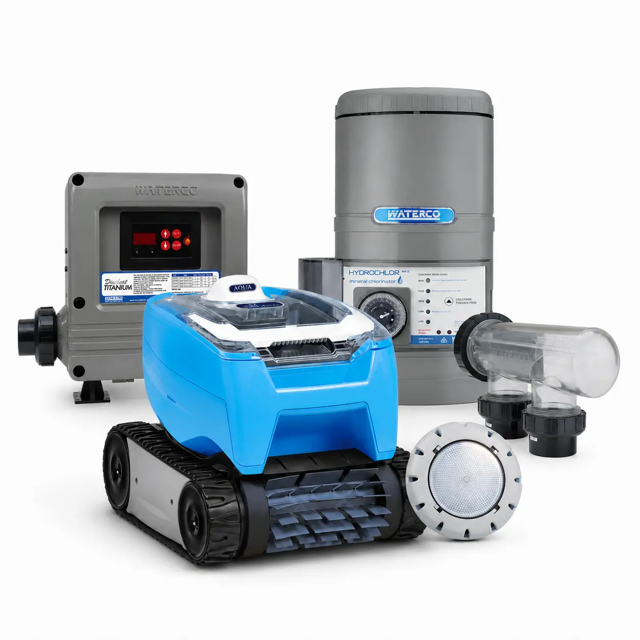 Pool heaters, automatic cleaners, lights and automation control systems