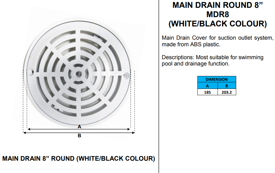 HVS Main Drain — Pool Care Kits for swimming pools - image 2