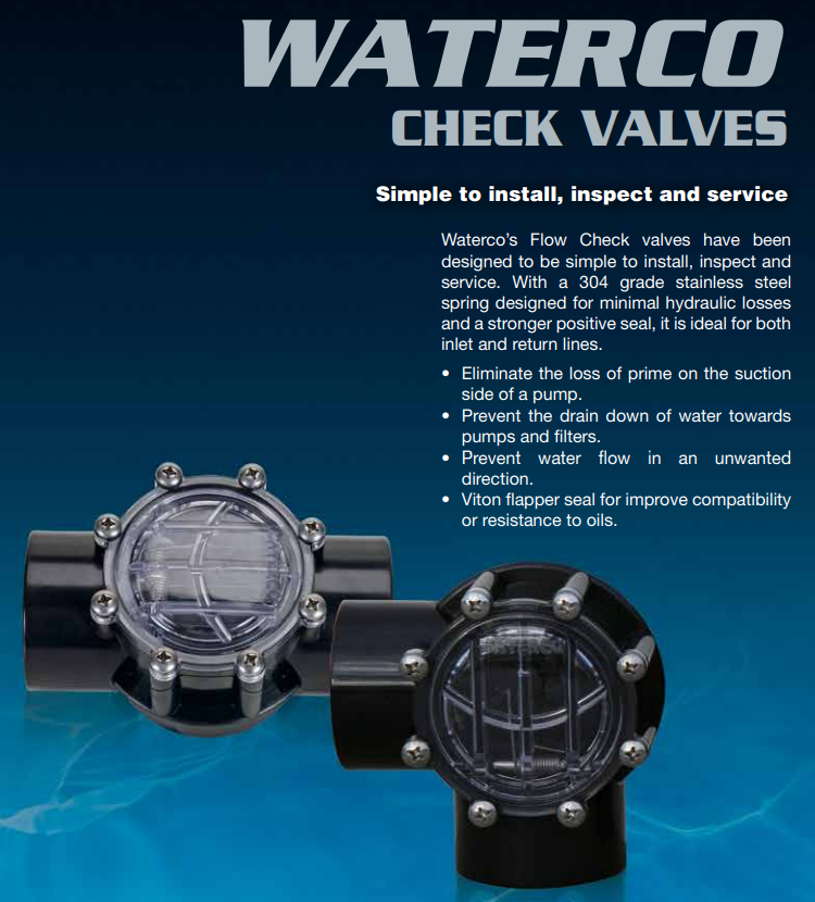 Waterco Flow Check Valves — Pool Care Kits for swimming pools - image 3