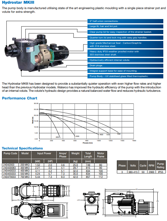 Waterco HydroStar Powerful Pumps for Big Commercial Pool — Pumps for swimming pools - image 3