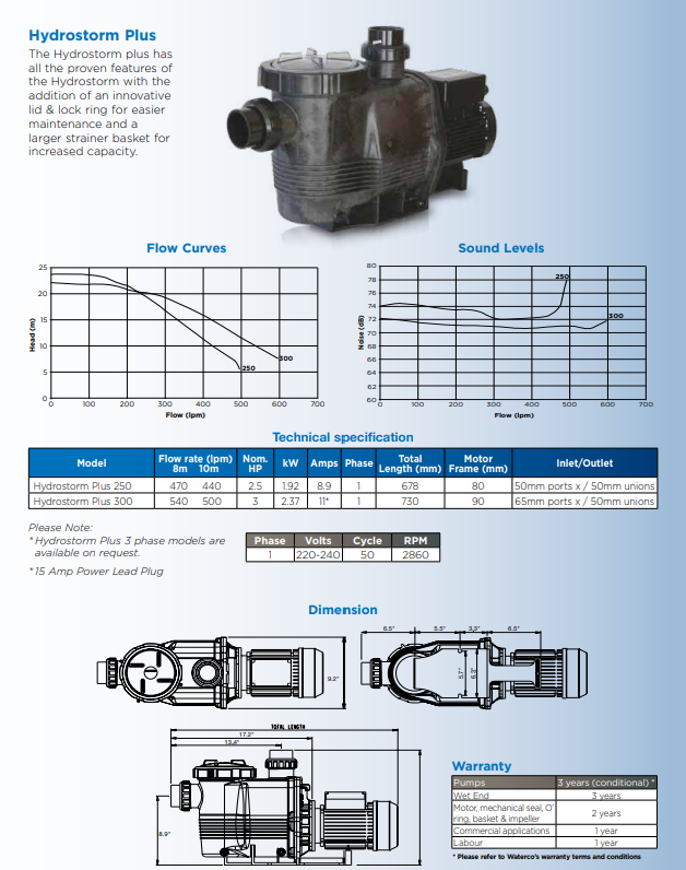 Waterco Hydrostorm Plus Swimming Pool Pumps — Pumps for swimming pools - image 2