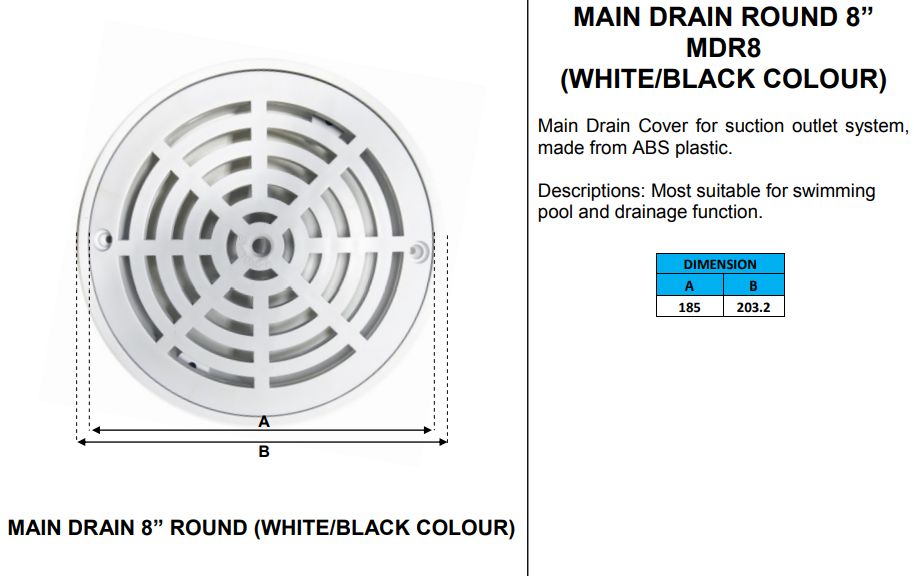 HVS Main Drain — Pool Care Kits for swimming pools - image 2