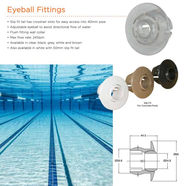 Waterco Adjustable Eyeball Inlet — Pool Care Kits for swimming pools - image 2