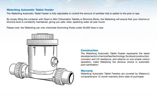 Waterco Waterking Inline Tablet Feeder & (Waterking O ring - Teflon)
— Pool Care Kits for swimming pools - image 2