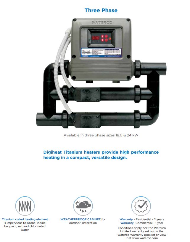 Waterco Digiheat Electric Water Heater For Swimming Pools & Spa Heatpump — Pool Systems for swimming pools - image 3