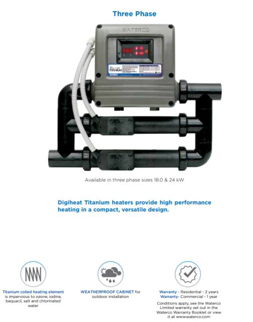Waterco Digiheat Electric Water Heater For Swimming Pools & Spa Heatpump — Pool Systems for swimming pools - image 3