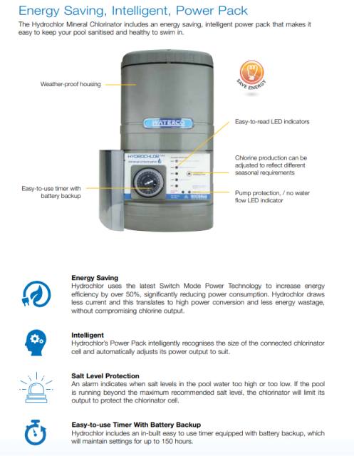 Waterco Salt & Mineral Chlorinator Hydrochlor MK3 — Pool Systems for swimming pools - image 3