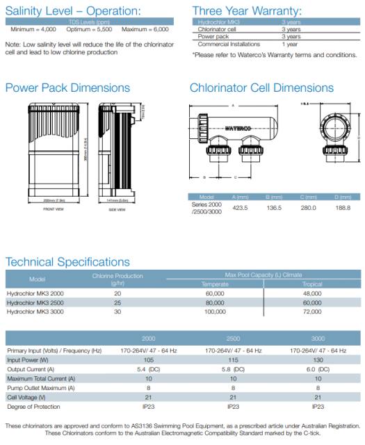 Waterco Salt & Mineral Chlorinator Hydrochlor MK3 — Pool Systems for swimming pools - image 6