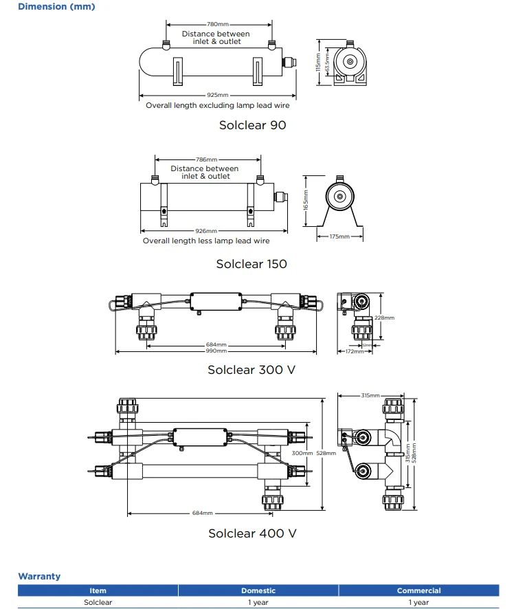 Waterco Solclear UV Steriliser – UV Water Disinfection System — Pool Systems for swimming pools - image 5