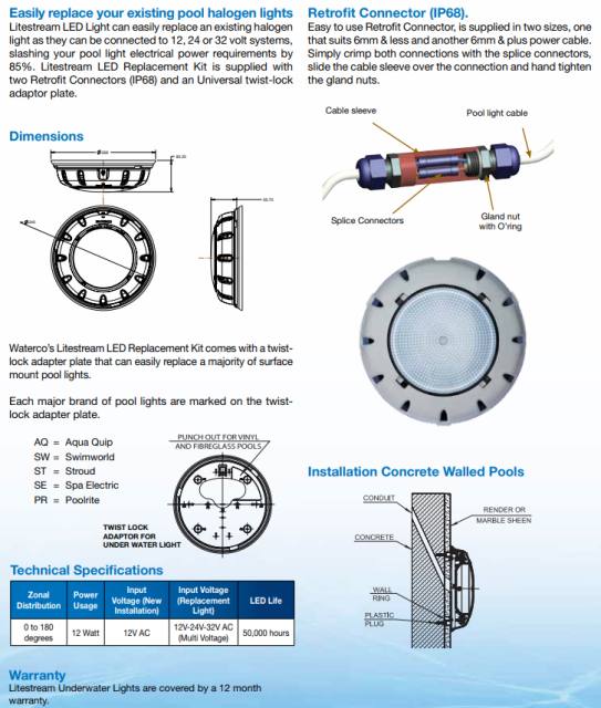 Waterco Underwater Pool LED Lights (LITESTREAM) — Pool Systems for swimming pools - image 3
