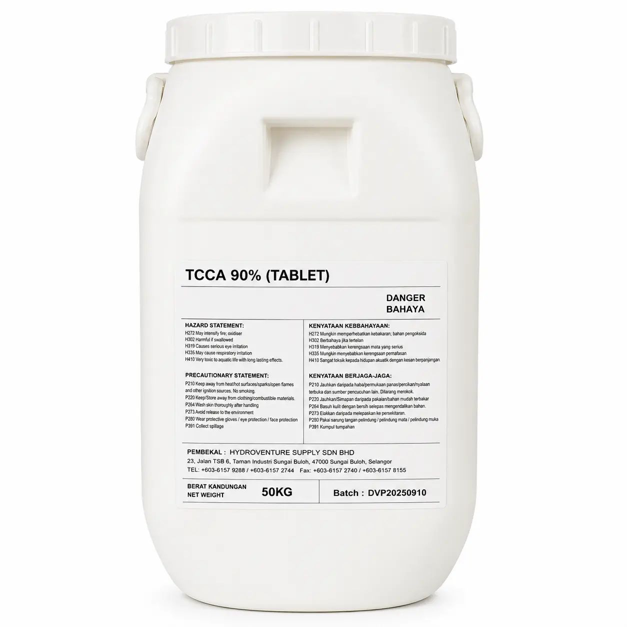 HVS TCCA 90% Chlorine Tablets (China) for Swimming Pool