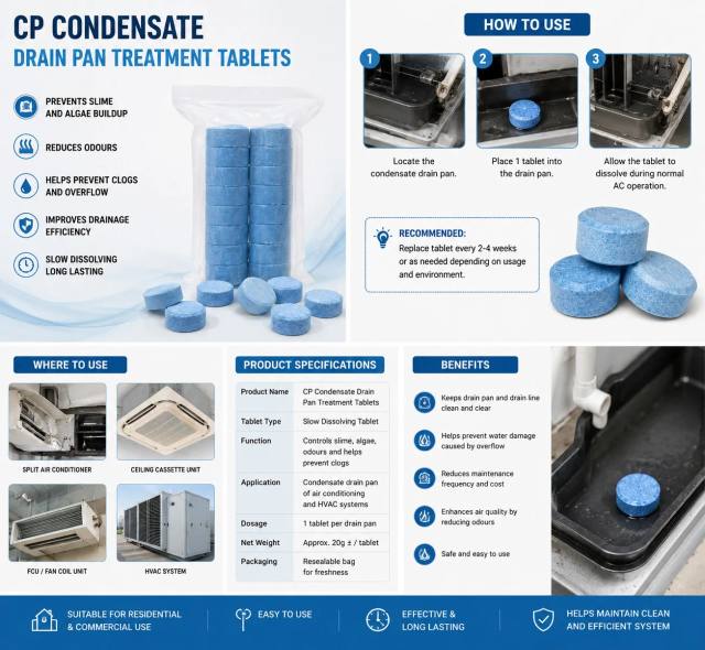 CP Tablet - Condensate Drain Pan Treatment Tablet Tab Gel — Water Treatment for swimming pools - image 3